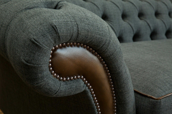 Chesterfield Sofa Couch Upholstery Sofas Couches Four-Seater Fabric 265cm Seat Cushion