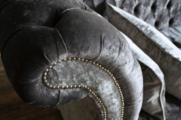 Gray designer 3-seater Chesterfield couch upholstered sofas design sofa