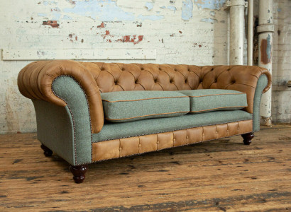 Designer sofa 3-seater couch upholstery sofas fabric living room textile couch