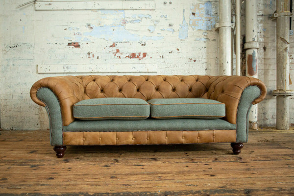 Designer sofa 3-seater couch upholstery sofas fabric living room textile couch