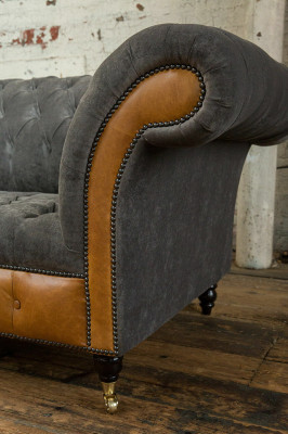Gray-brown Chesterfield Sofa Designer 4-Seater Luxury Sofas