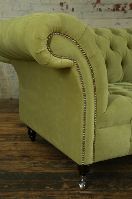 Classic Chesterfield Sofa 4-Seater Sofas Couches Leather Green Design Upholstery