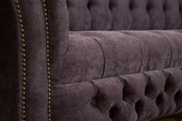 Classic Chesterfield Sofa 4-Seater Sofas Upholstered Couches Leather Brown Design