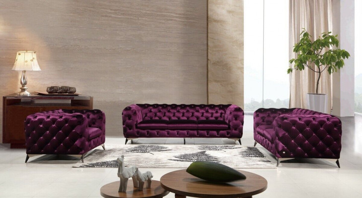 XXL Big Sofa Couch Chesterfield 3-Seater Upholstered Couches Seat Three Textile Fabric
