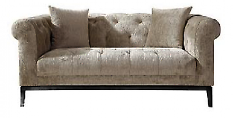 Cozy Beige Chesterfield Three-Seater Living Room Couch