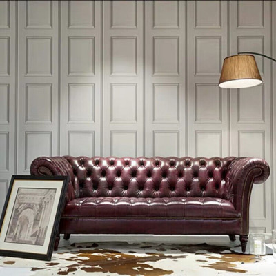 Chesterfield Couch Three-Seater Cushion Sofa Brown Elegant Sofa
