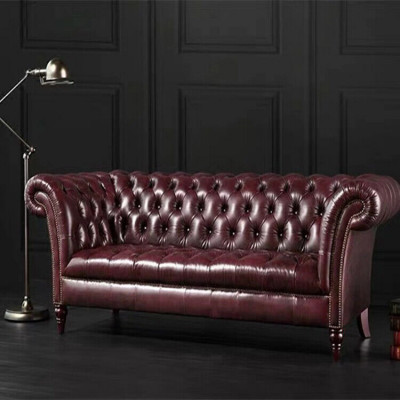 Chesterfield Couch Three-Seater Cushion Sofa Brown Elegant Sofa