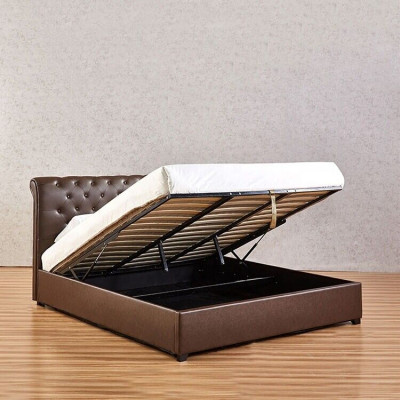 Modern brown Chesterfield double bed designer bedroom bed