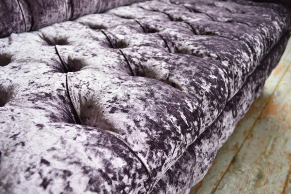 Stylish Purple Chesterfield Three-Seater Luxury Living Room Couch