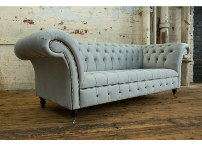 White designer Chesterfield three-seater modern 3-seater couch