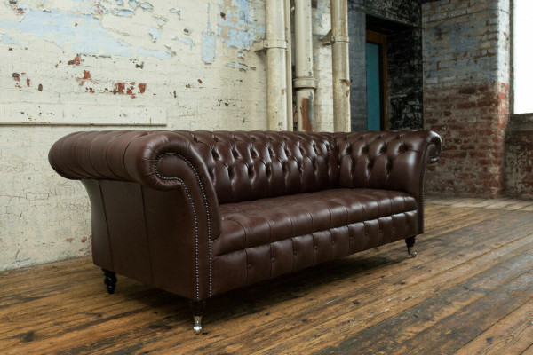 Brown Chesterfield Sofa Luxury Couch Designer Upholstered Sofa