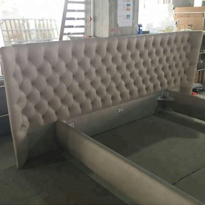 XXL Large Wall Panel Bed Chesterfield Hotel Luxury Design Beds 200x200cm New