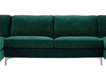 Green U-shaped corner sofa living landscape couch corner set design