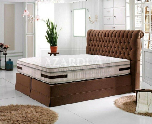 Gray luxury bedroom Chesterfield bed upholstery design luxury double beds