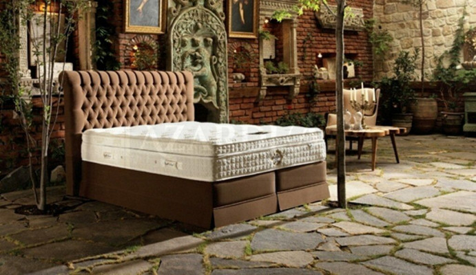 Gray luxury bedroom Chesterfield bed upholstery design luxury double beds