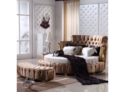 Round Bed Chesterfield Designer Round Beds Bedroom Textile Leather