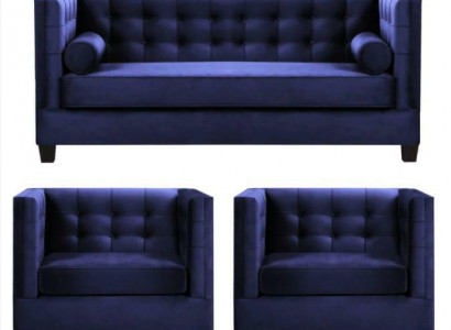 Sofa bed armchair creative furniture textile fabric blue group living room modern sofa