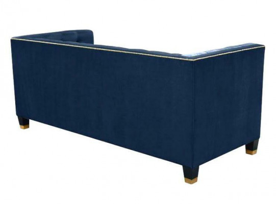 Chesterfield Blue Sofa Set 3-Piece Set Couch Upholstery Seating Group