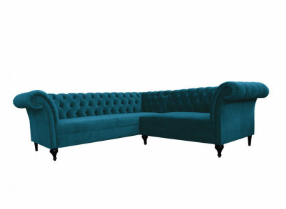 Chesterfield Corner Sofa Designer Sofa Couch Velvet Leather Sofa