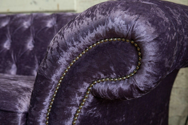 Lila Chesterfield Three-Seater Chesterfield Luxury 3-Seat Sofa