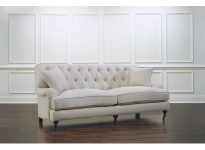 Modern White Chesterfield Three-Seater Luxury 3-Seater Couch