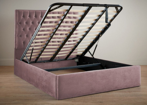 Design Upholstery English Double Bed Chesterfield Beige 140/160/180x200 Beds