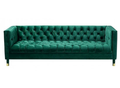 Green Chesterfield 4-seater luxury fabric sofa couches