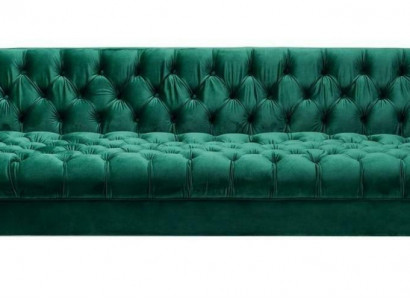 Green Chesterfield 4-seater luxury fabric sofa couches
