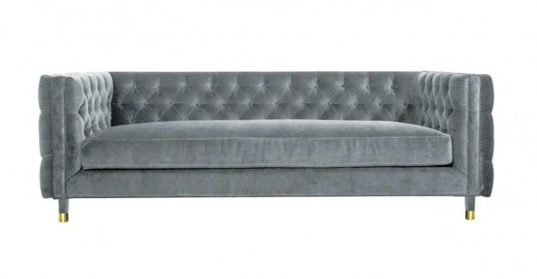 Gray Textile Fabric Couches Creative Furniture 4-seater New Chesterfield Sofa XXL Big