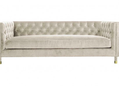 Beige furniture 4-seater Chesterfield sofa velvet XXL big textile fabric couches