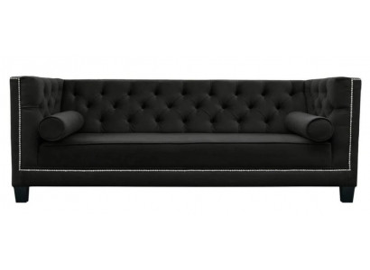 Chesterfield 4-seater sofa luxury design fabric couches black sofas