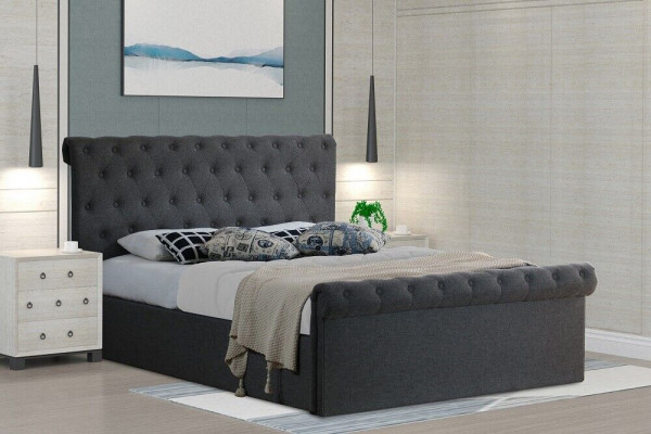 Chesterfield Classic Design Bed Upholstered Beds Textile 140x200cm