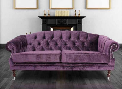 Baroque Rococo Sofa Couch Textile Velvet Chesterfield - Designer Couches