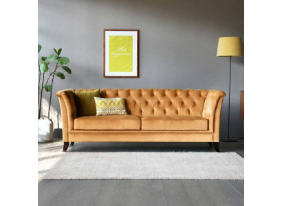 Orange Chesterfield 3-Seater Modern Living Room Luxury Sofa