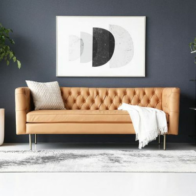 Luxury Textile Chesterfield Sofa Upholstered 3-Seater Italian Furniture