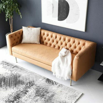 Luxury Textile Chesterfield Sofa Upholstered 3-Seater Italian Furniture