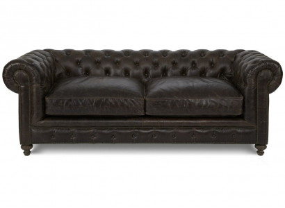 Modern Black Chesterfield Three-Seater Living Room Luxury Sofa