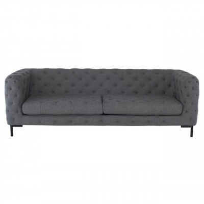 Gray Chesterfield Upholstered 3-Seater Luxury Living Room Sofa