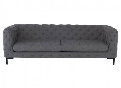 Gray Chesterfield Upholstered 3-Seater Luxury Living Room Sofa
