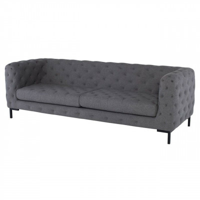 Gray Chesterfield Upholstered 3-Seater Luxury Living Room Sofa