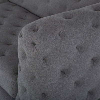 Gray Chesterfield Upholstered 3-Seater Luxury Living Room Sofa