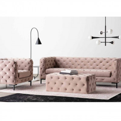 Chesterfield Sofa Couch Upholstery Fabric Leather Couches Upholstery Set 3-Seater