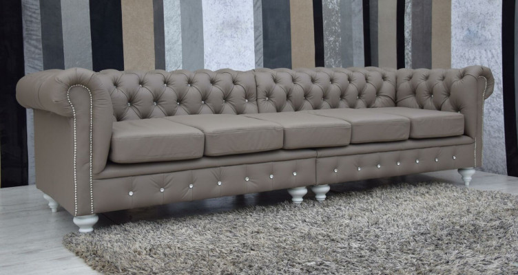 Chesterfield Sofa Couch Upholstery Fabric Leather Couches Upholstery Suite 5-Seater