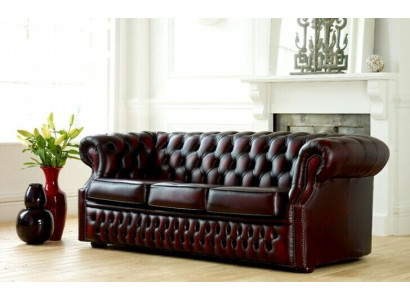 Chesterfield Sofa Couch Upholstery Leather Sofas Suite 3-seater Three-seater New