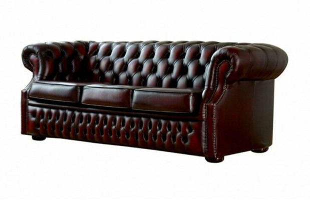 Chesterfield Sofa Couch Upholstery Leather Sofas Suite 3-seater Three-seater New