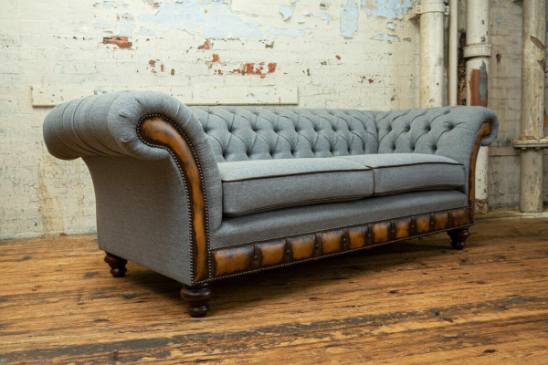 Gray Chesterfield fabric sofa couch sofas sofa seat sofas textile new upholstery