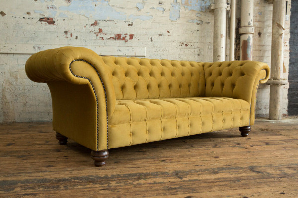 Textile Sofa 3-Seater Sofa Upholstered Sofas Design Luxury Couch Furniture Three-Seater New