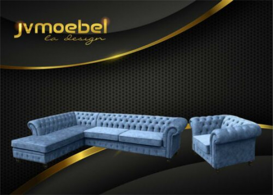 Chesterfield classic living room furniture corner sofa couch upholstery