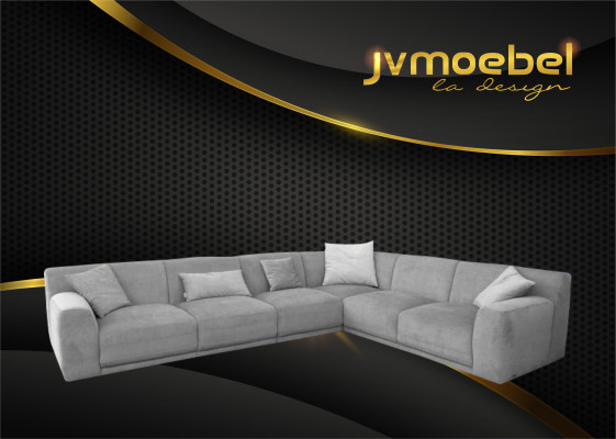 Corner sofa L-shaped design couch textile fabric living landscape corner set sofas couches
