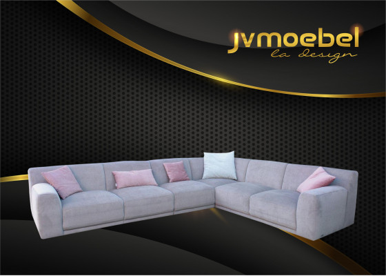 Corner sofa L-shaped design couch textile fabric living landscape corner set sofas couches